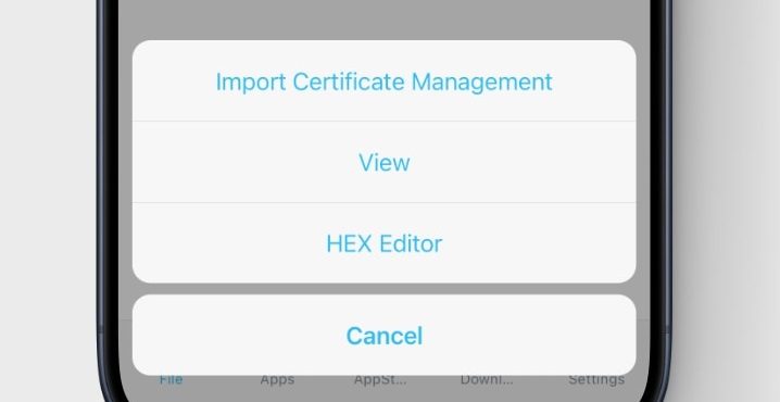 Importing a certificate into Esign from the file menu