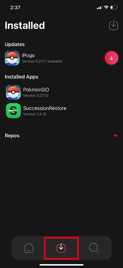 The Scarlet app managing installed apps on iPhone